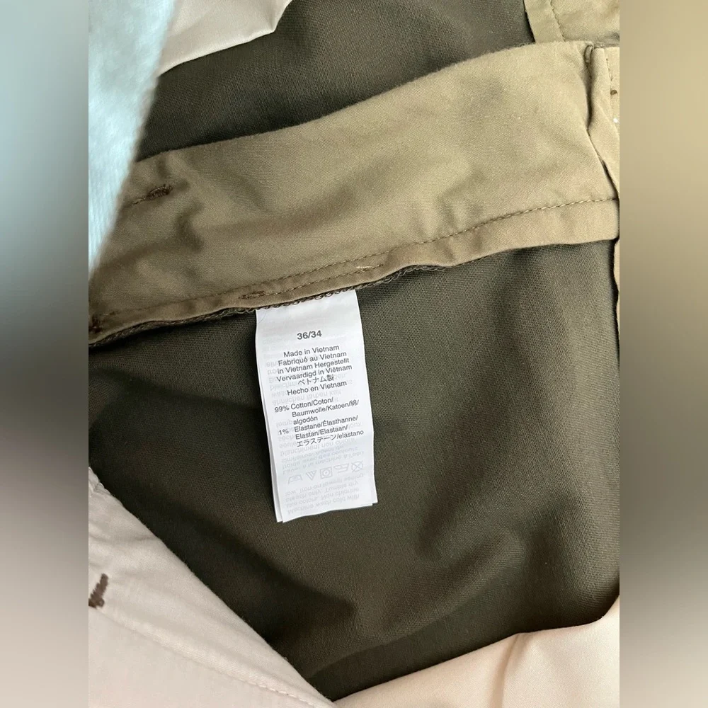 Men’s J.Crew Flex Slim Fit Olive Green Flat Front Chino pants slacks 36x34